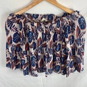 Elodie Crinkle Texture Floral Off Shoulder Blouse Size Small